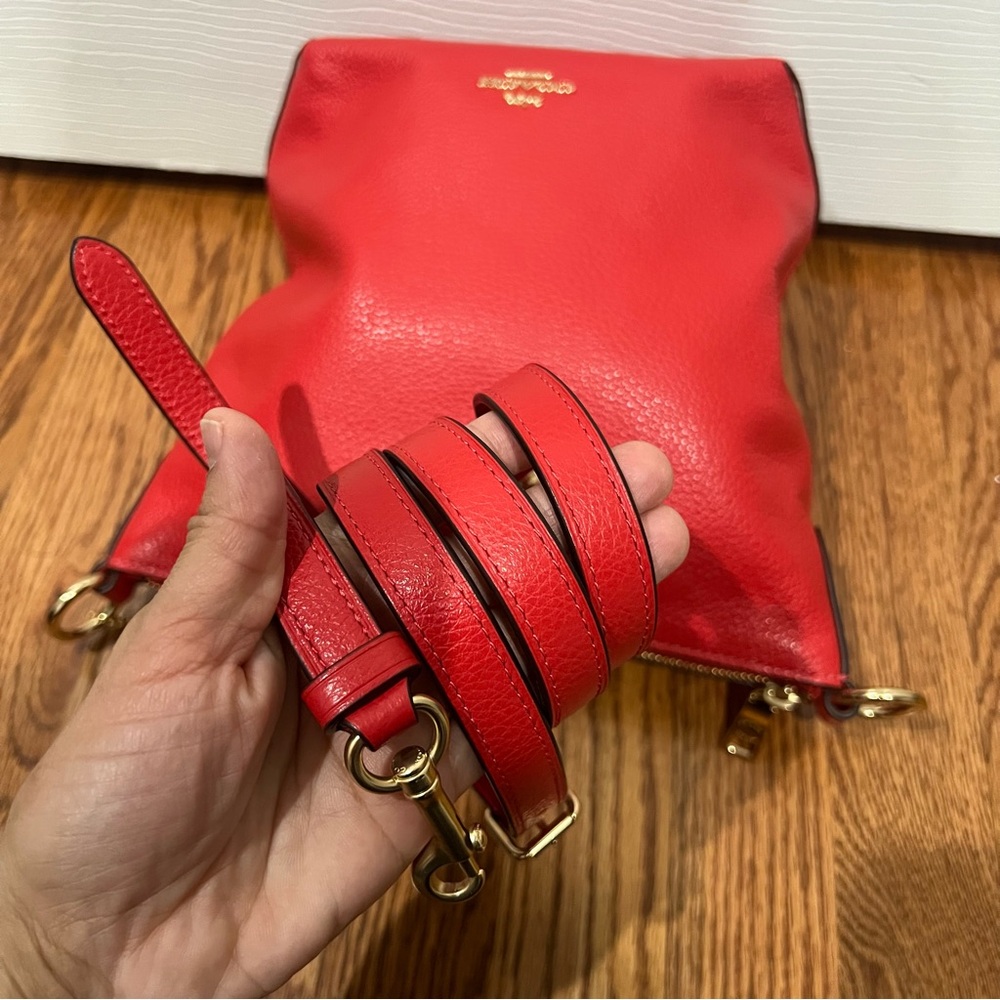 Coach red pebbled leather bag - Picture 15 of 16